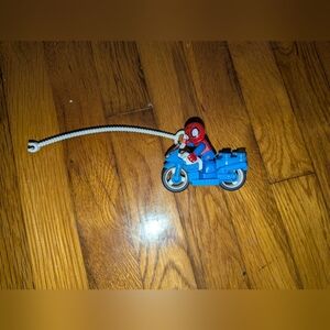 Lego Duplo SpiderMan On A Motorcycle With Web